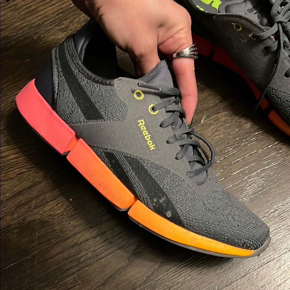 Reebok Gray and Orange Sneakers